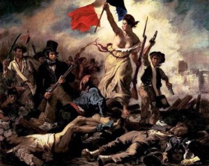 Eugene Delacroix: La liberté guidant le peuple, 1830 (Svoboda vede národ na barikády)